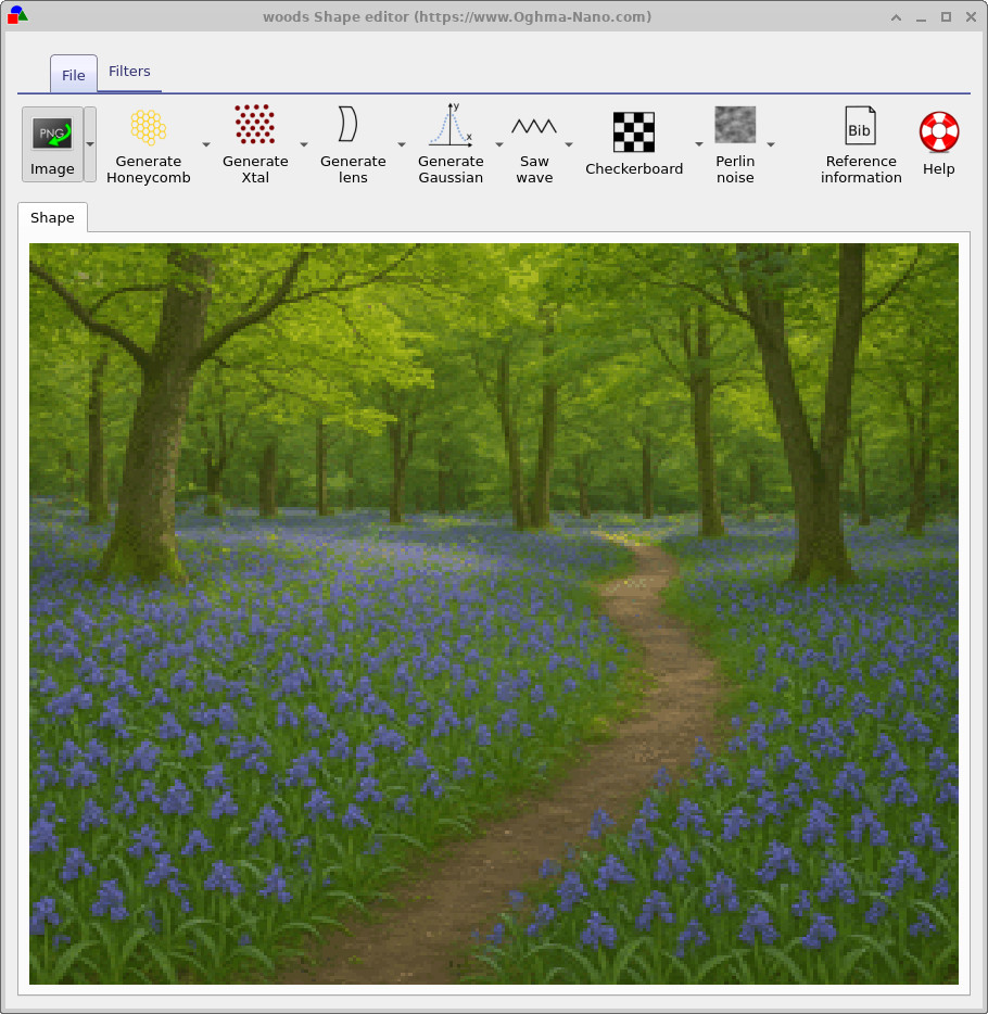 Picture Editor window showing an image loaded into the database.