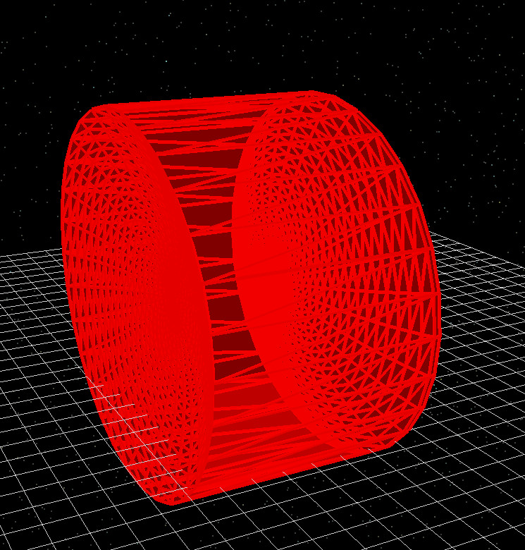 Concave lens mesh shown in the 3D scene.