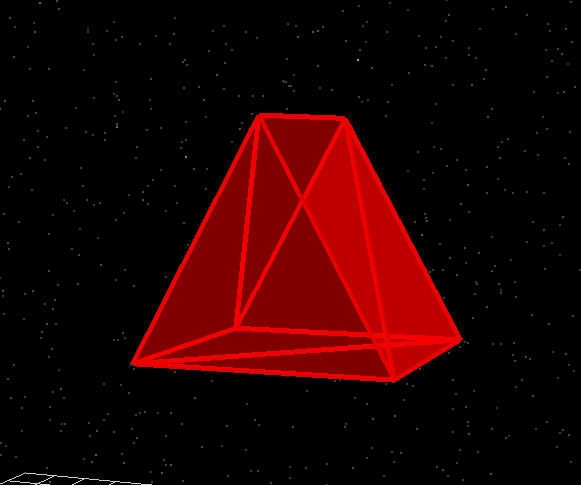 Wireframe prism mesh rendered in the 3D scene.