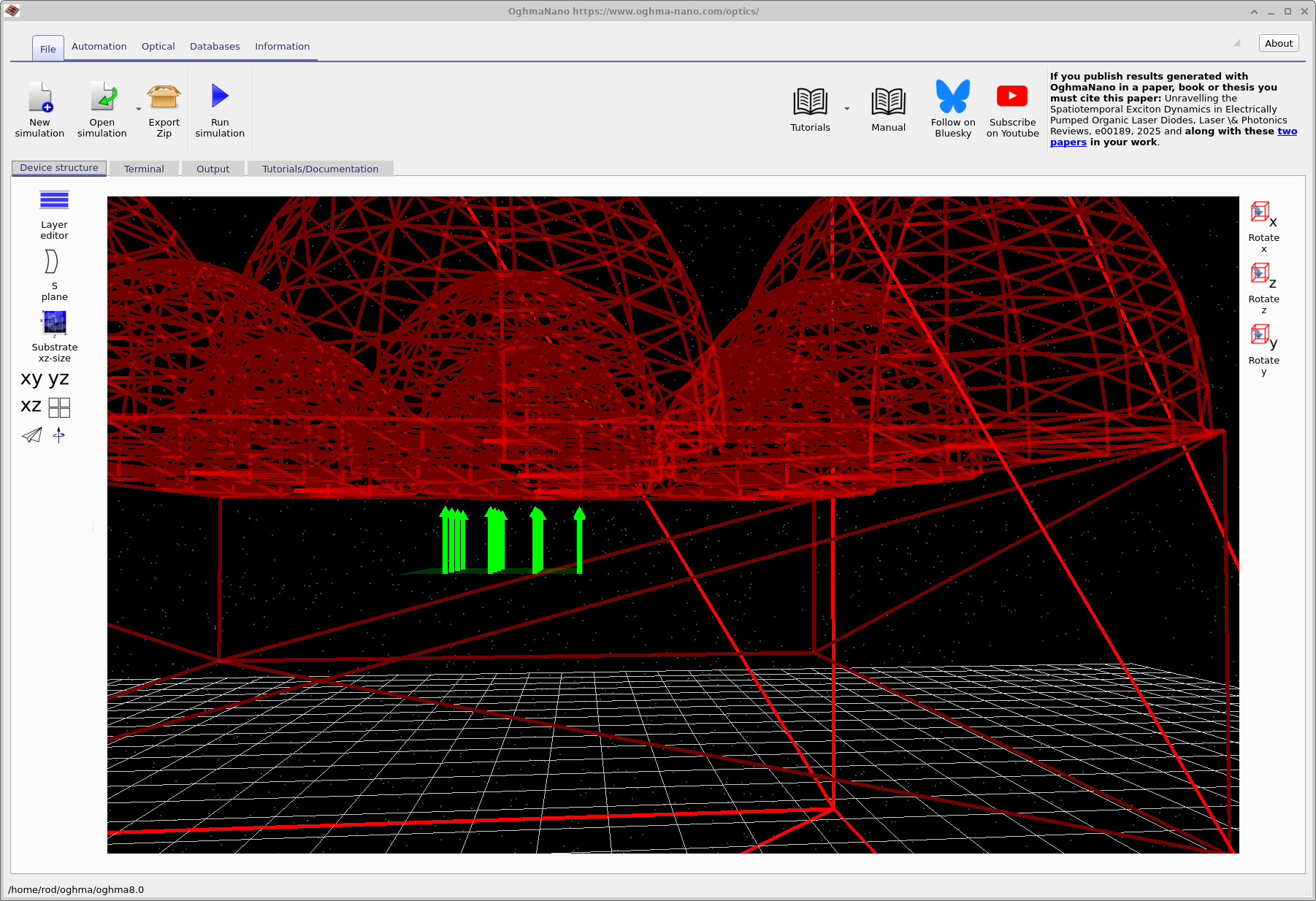 View from beneath the microlens domes showing the light source region.
