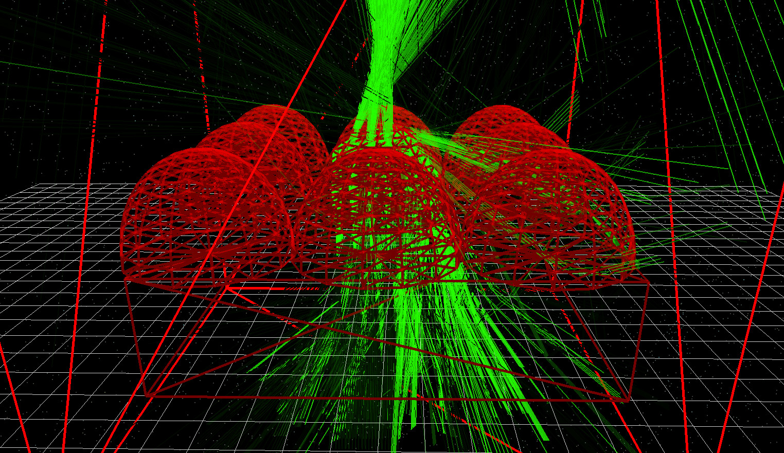 Ray tracing with reflections enabled showing many indirect paths.
