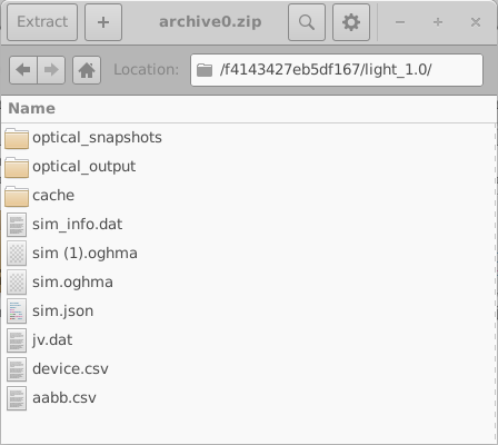 fig: Left: The content of the Example directory; Right inside archive0.zip