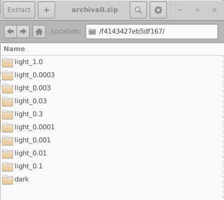 fig: Left: The content of the Example directory; Right inside archive0.zip