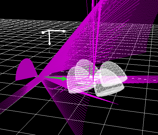 3D device structure illuminated from an arbitrary xyz position.