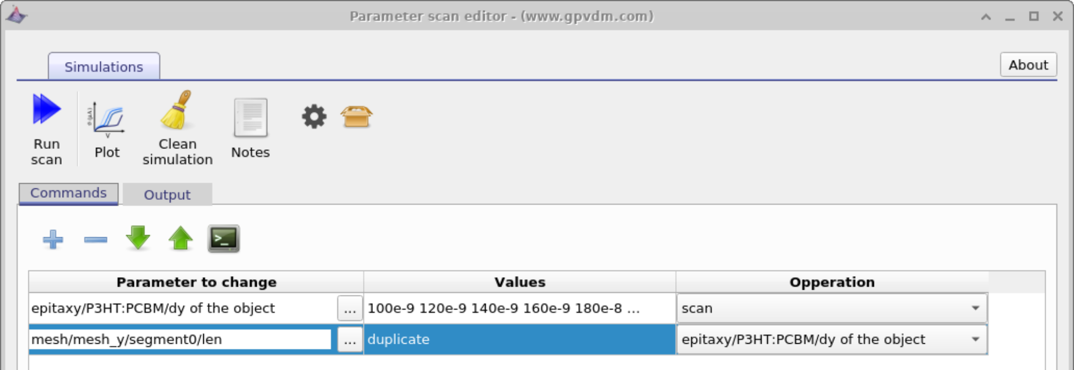 OghmaNano duplicating material parameters