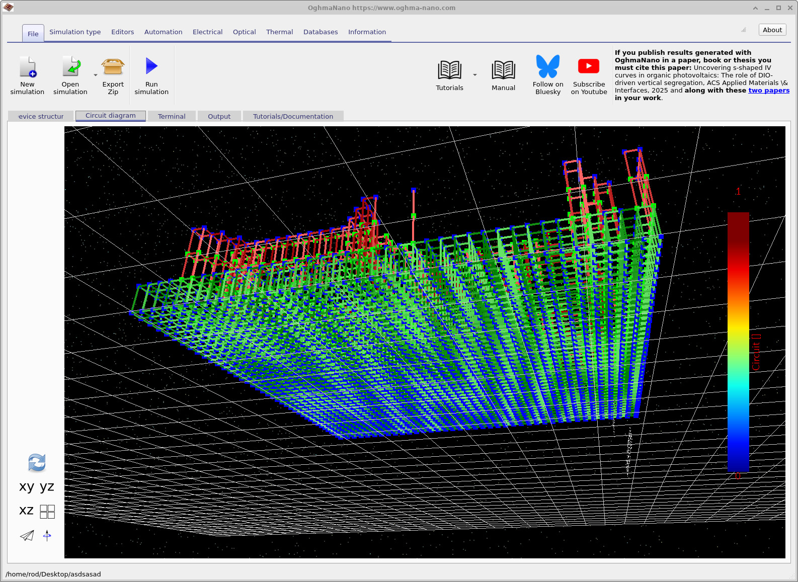 Bottom view of the circuit diagram showing contact nodes