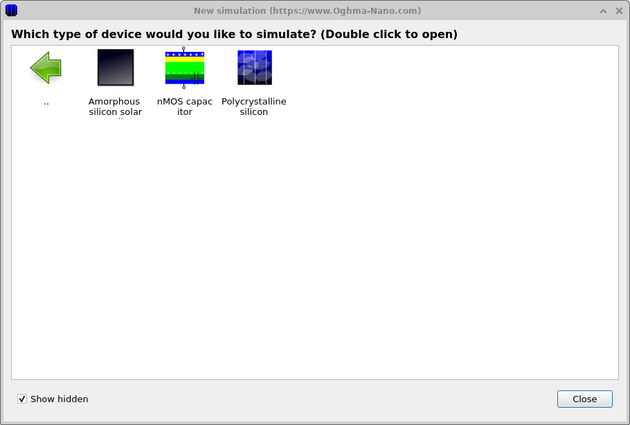 Selecting the NMOS capacitor example from Si demos
